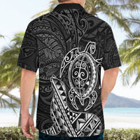 Hawaii Monk Seal and Dolphin Hawaiian Shirt Polynesian Kakau Pattern Black White Color LT03 - Polynesian Pride