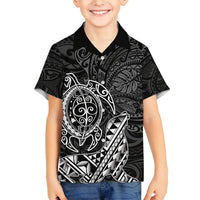 Hawaii Monk Seal and Dolphin Hawaiian Shirt Polynesian Kakau Pattern Black White Color LT03 - Polynesian Pride