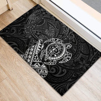 Hawaii Monk Seal and Dolphin Rubber Doormat Polynesian Kakau Pattern Black White Color LT03 - Polynesian Pride