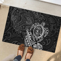 Hawaii Monk Seal and Dolphin Rubber Doormat Polynesian Kakau Pattern Black White Color LT03 - Polynesian Pride