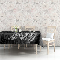 Hawaii Monk Seal and Dolphin Tablecloth Polynesian Kakau Pattern Black White Color LT03 - Polynesian Pride