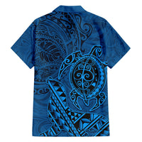 Hawaii Monk Seal and Dolphin Hawaiian Shirt Polynesian Kakau Pattern Blue LT03 - Polynesian Pride