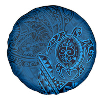 Hawaii Monk Seal and Dolphin Spare Tire Cover Polynesian Kakau Pattern Blue LT03 - Polynesian Pride