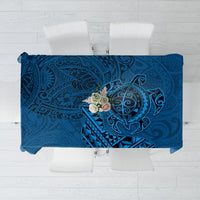 Hawaii Monk Seal and Dolphin Tablecloth Polynesian Kakau Pattern Blue LT03 Blue - Polynesian Pride