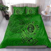 Hawaii Monk Seal and Dolphin Bedding Set Polynesian Kakau Pattern Green LT03 - Polynesian Pride