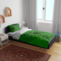 Hawaii Monk Seal and Dolphin Bedding Set Polynesian Kakau Pattern Green LT03 - Polynesian Pride