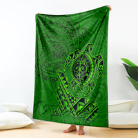 Hawaii Monk Seal and Dolphin Blanket Polynesian Kakau Pattern Green LT03 - Polynesian Pride