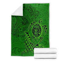Hawaii Monk Seal and Dolphin Blanket Polynesian Kakau Pattern Green LT03 - Polynesian Pride