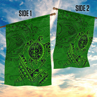 Hawaii Monk Seal and Dolphin Garden Flag Polynesian Kakau Pattern Green LT03 - Polynesian Pride