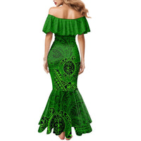 Hawaii Monk Seal and Dolphin Mermaid Dress Polynesian Kakau Pattern Green LT03 - Polynesian Pride