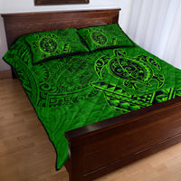Hawaii Monk Seal and Dolphin Quilt Bed Set Polynesian Kakau Pattern Green LT03 - Polynesian Pride