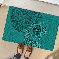 Hawaii Monk Seal and Dolphin Rubber Doormat Polynesian Kakau Pattern Turquoise LT03 - Polynesian Pride