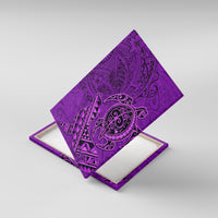 Hawaii Monk Seal and Dolphin Canvas Wall Art Polynesian Kakau Pattern Purple LT03 With Frame Purple - Polynesian Pride