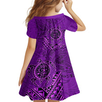 Hawaii Monk Seal and Dolphin Family Matching Tank Maxi Dress and Hawaiian Shirt Polynesian Kakau Pattern Purple