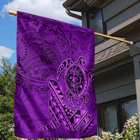Hawaii Monk Seal and Dolphin Garden Flag Polynesian Kakau Pattern Purple LT03 - Polynesian Pride