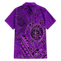 Hawaii Monk Seal and Dolphin Hawaiian Shirt Polynesian Kakau Pattern Purple LT03 - Polynesian Pride