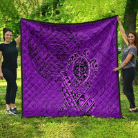 Hawaii Monk Seal and Dolphin Quilt Polynesian Kakau Pattern Purple