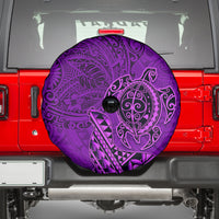 Hawaii Monk Seal and Dolphin Spare Tire Cover Polynesian Kakau Pattern Purple LT03 - Polynesian Pride