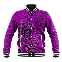 Hawaii Monk Seal and Dolphin Baseball Jacket Polynesian Kakau Pattern Pink LT03 Unisex Pink - Polynesian Pride