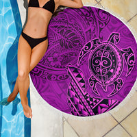 Hawaii Monk Seal and Dolphin Beach Blanket Polynesian Kakau Pattern Pink LT03 - Polynesian Pride