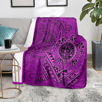Hawaii Monk Seal and Dolphin Blanket Polynesian Kakau Pattern Pink LT03 - Polynesian Pride