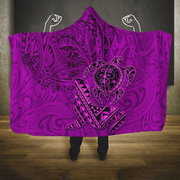 Hawaii Monk Seal and Dolphin Hooded Blanket Polynesian Kakau Pattern Pink LT03 One Size Pink - Polynesian Pride