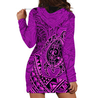 Hawaii Monk Seal and Dolphin Hoodie Dress Polynesian Kakau Pattern Pink LT03 - Polynesian Pride
