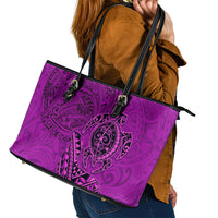 Hawaii Monk Seal and Dolphin Leather Tote Bag Polynesian Kakau Pattern Pink LT03 - Polynesian Pride