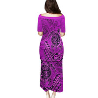 Hawaii Monk Seal and Dolphin Puletasi Polynesian Kakau Pattern Pink LT03 - Polynesian Pride