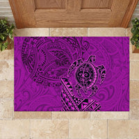 Hawaii Monk Seal and Dolphin Rubber Doormat Polynesian Kakau Pattern Pink LT03 - Polynesian Pride