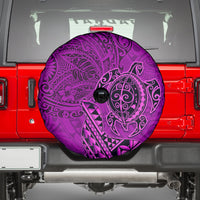 Hawaii Monk Seal and Dolphin Spare Tire Cover Polynesian Kakau Pattern Pink LT03 - Polynesian Pride