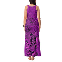 Hawaii Monk Seal and Dolphin Tank Maxi Dress Polynesian Kakau Pattern Pink LT03 - Polynesian Pride