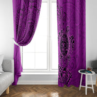 Hawaii Monk Seal and Dolphin Window Curtain Polynesian Kakau Pattern Pink LT03 - Polynesian Pride