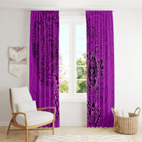Hawaii Monk Seal and Dolphin Window Curtain Polynesian Kakau Pattern Pink LT03 - Polynesian Pride