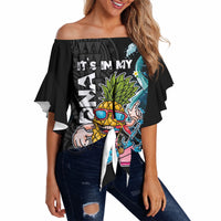 Hawaii Pineapple Surfing Off Shoulder Wrap Waist Top It's in My DNA - Kakau and Polynesian Pattern LT03 - Polynesian Pride
