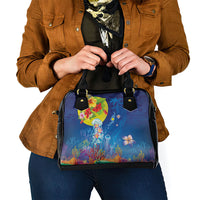 Palau Shoulder Handbag Jellyfish with Coral Reefs Ocean Vibe and Tapa Pattern LT03 - Polynesian Pride