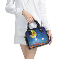 Palau Shoulder Handbag Jellyfish with Coral Reefs Ocean Vibe and Tapa Pattern LT03 - Polynesian Pride