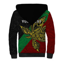 Custom Papua New Guinea East New Britain Province Sherpa Hoodie PNG Birds Of Paradise Polynesian Arty Style LT03 - Polynesian Pride