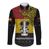 Papua New Guinea Madang Province Long Sleeve Button Shirt PNG Birds Of Paradise Polynesian Arty Style LT03 Unisex Yellow - Polynesian Pride