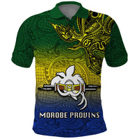 Papua New Guinea Morobe Province Polo Shirt PNG Birds Of Paradise Polynesian Arty Style LT03 Yellow - Polynesian Pride