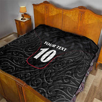 Custom New Zealand Rugby Quilt Maori All Black Championship 2024 and Silver Fern