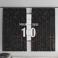 Custom New Zealand Rugby Window Curtain Maori All Black Championship 2024 and Silver Fern LT03 With Hooks Black - Polynesian Pride