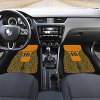 Custom Australia Rugby Championship 2024 Car Mats Aboriginal Art Tattoo Pattern LT03 Set 2pcs - Front Yellow - Polynesian Pride