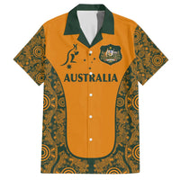 Custom Australia Rugby Championship 2024 Family Matching Off Shoulder Short Dress and Hawaiian Shirt Aboriginal Art Tattoo Pattern