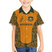 Custom Australia Rugby Championship 2024 Kid Hawaiian Shirt Aboriginal Art Tattoo Pattern