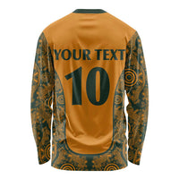 Custom Australia Rugby Championship 2024 Long Sleeve Shirt Aboriginal Art Tattoo Pattern