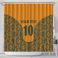 Custom Australia Rugby Championship 2024 Shower Curtain Aboriginal Art Tattoo Pattern LT03 - Polynesian Pride
