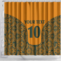 Custom Australia Rugby Championship 2024 Shower Curtain Aboriginal Art Tattoo Pattern LT03 - Polynesian Pride