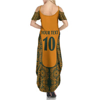 Custom Australia Rugby Championship 2024 Summer Maxi Dress Aboriginal Art Tattoo Pattern LT03 - Polynesian Pride