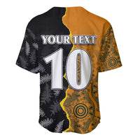 Custom New Zealand and Australia Rugby Championship 2024 Baseball Jersey Maori Warrior and Kangaroo Mascot with Fern Aboriginal